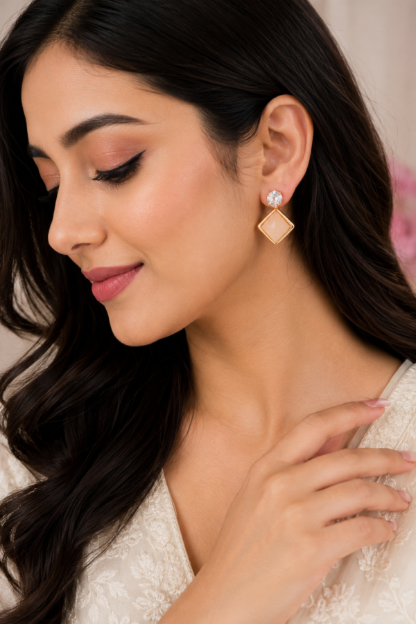 Peach Prism Drop Earrings