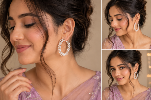 Pearl Bloom Hoop Earrings