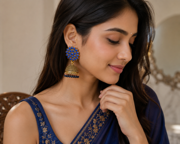 Mint Royale Floral Jhumka Earrings