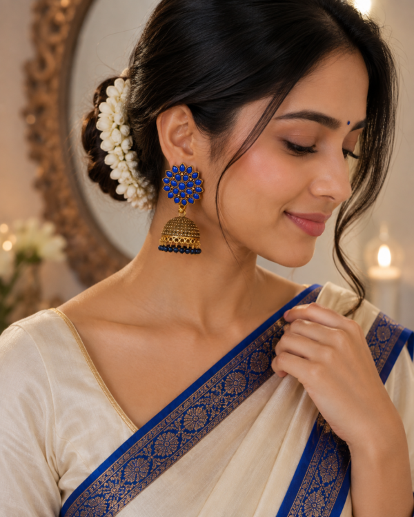 Mint Royale Floral Jhumka Earrings