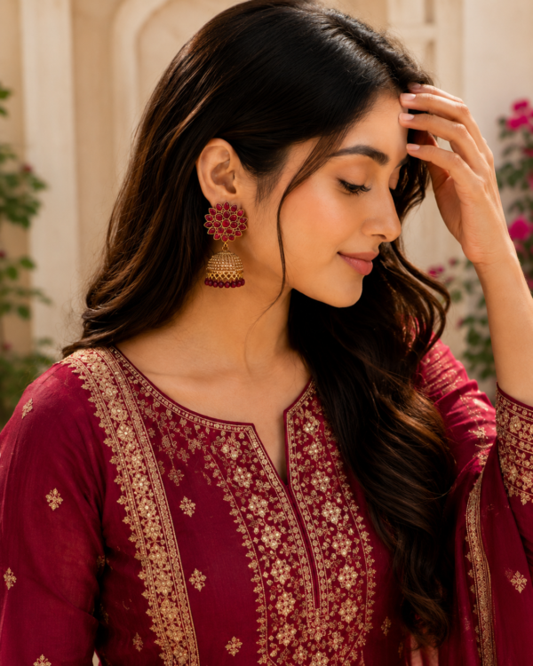 Mint Royale Floral Jhumka Earrings