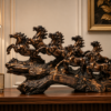 Majestic Seven Horses Running Sculpture