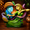 Divine Radha Krishna Peacock Love Sculpture