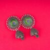 WhatsApp Image 2026-08-20 at 22.29.20 Peacock Feather Oxidised Silver JHumka Earrings