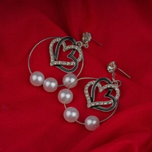Aaira Pearl Heart Earrings
