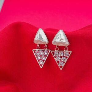 Crystal Triangle Drop Earrings