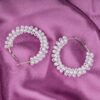 Pearl Bloom Hoop Earrings