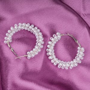 Pearl Bloom Hoop Earrings