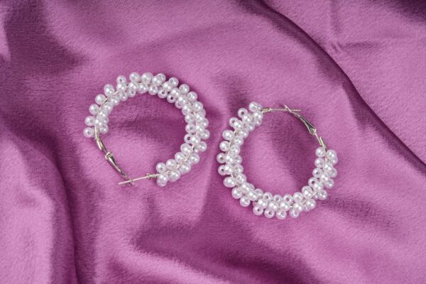 Pearl Bloom Hoop Earrings