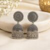 Silver Oxidised Circular/Chakra Statement Jhumkas
