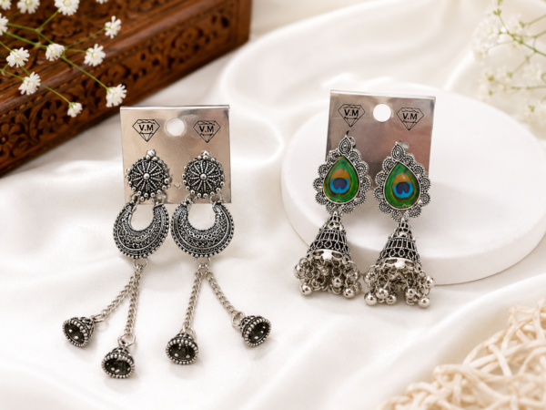 ChatGPT Image Sep 2, 2026, 10_09_25 PM Mayura & Chandrika Oxidised Earrings Combo