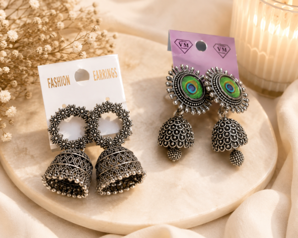 ChatGPT Image Sep 2, 2026, 10_29_40 PM Morvella Oxidised Jhumka Duo