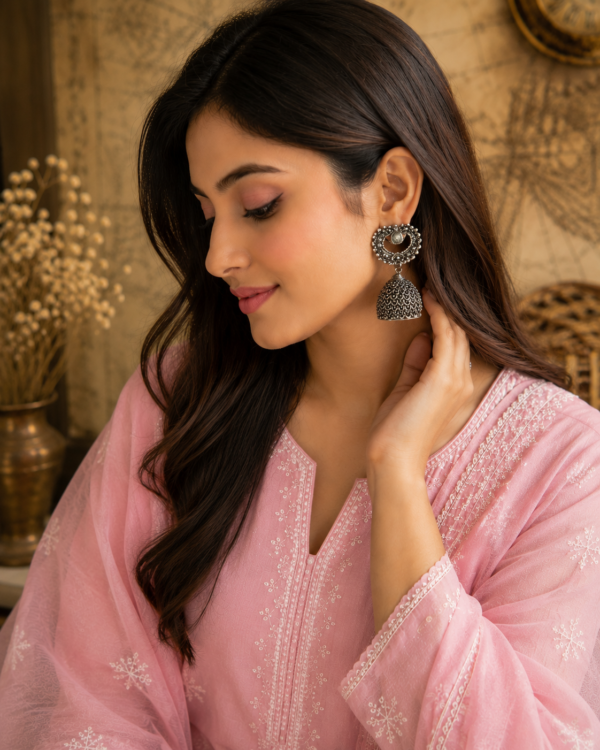 Chandrika & Gulnaar Oxidised Jhumka Earrings Combo – Pack of 2 Pairs