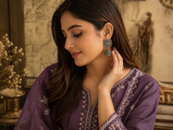 Chandrika & Gulnaar Oxidised Jhumka Earrings Combo – Pack of 2 Pairs