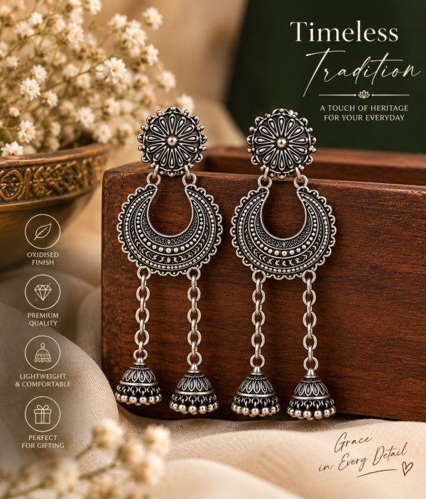 ChatGPT Image Sep 5, 2026, 04_50_55 PM Timeless Chandrika Oxidised Silver Jhumka Earrings