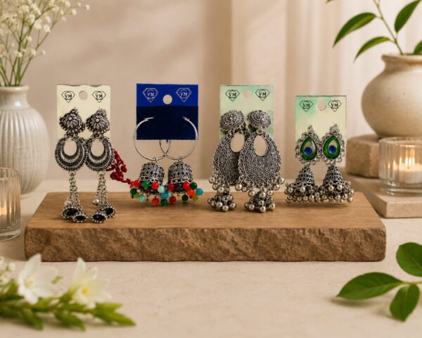 WhatsApp Image 2026-09-01 at 22.43.39 Jhools Heritage Oxidised Earrings Collection – Set of 4